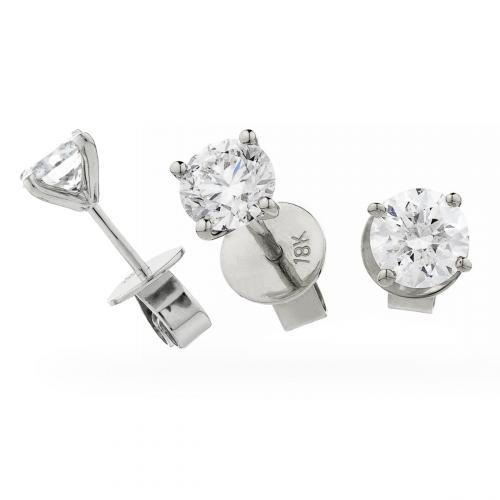 18ct. white gold claw set Diamond stud earrings