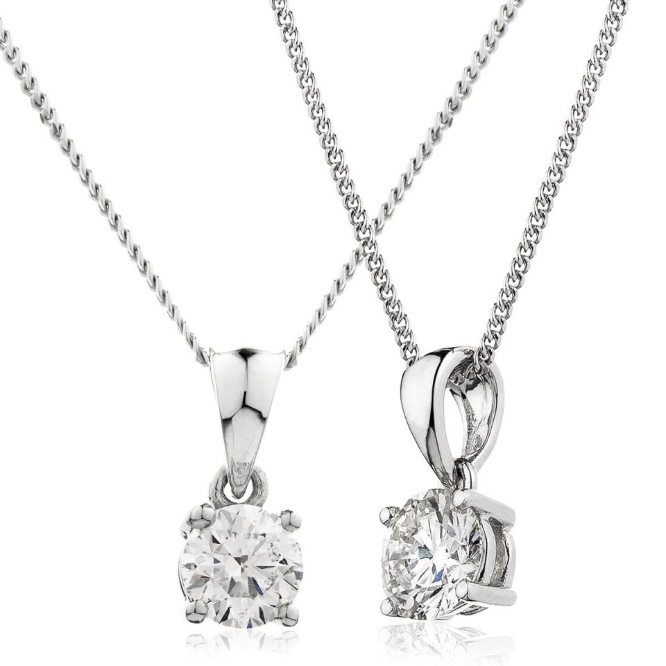 18ct. white gold claw set Diamond pendants