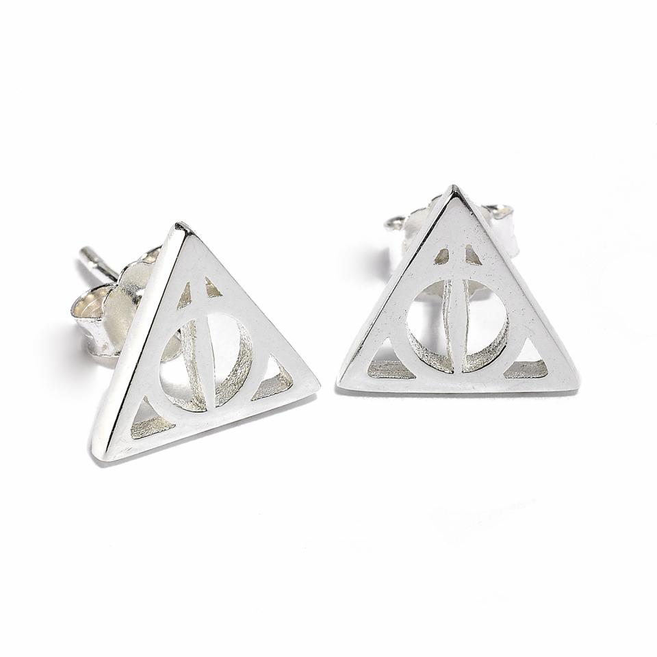 Alex and Ani Harry Potter Deathly Hallows Stud Earrings - Gold Plated |  REEDS Jewelers